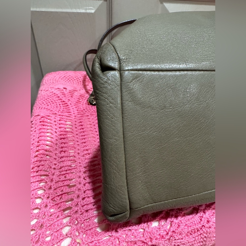COACH Madison Phoebe Slouch Hobo Shoulder Bag Pebbled Olive Green Leather Purse - Picture 11 of 16